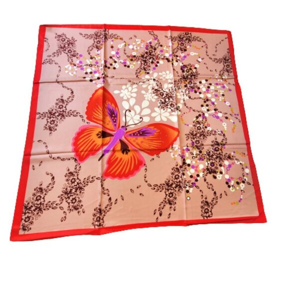 Butterfly Square Scarf,  Neck Scarf Soft and Light - NEW! - Picture 2 of 4